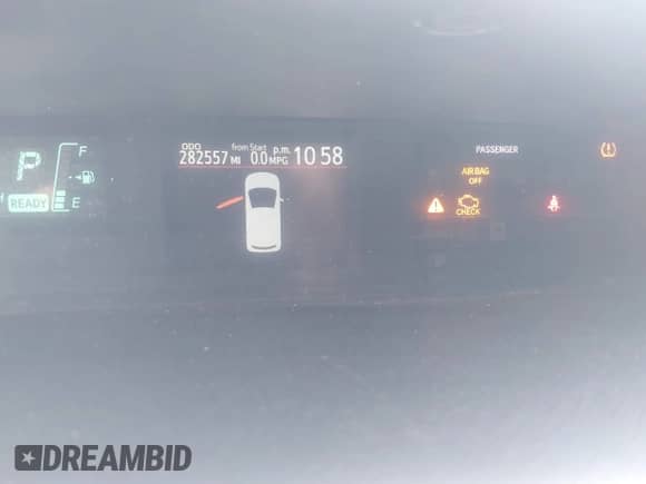 2013 Toyota Prius One with VIN JTDKDTB39D1050210, listed as a IAAI auction lot 43460088 with 282,557 mi miles and . Bid and sale history available at DreamBid. Image 7.