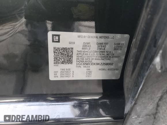 2019 Chevrolet Silverado 1500 LT с VIN 1GCRWCEK9KZ258002, выставлен на аукционе Copart как лот 81834044 с пробегом 93 173 миль миль и Чистый • Clean title. История ставок и продаж доступна на DreamBid. Изображение 12.