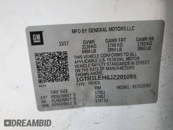 2018 GMC Sierra 1500 с VIN 1GTR1LEH8JZ201095, выставлен на аукционе Copart как лот 88438985 с пробегом 162 932 миль миль и Списание • Salvage title. История ставок и продаж доступна на DreamBid. Изображение 15.