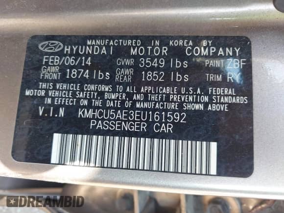 2014 Hyundai Accent SE с VIN KMHCU5AE3EU161592, выставлен на аукционе IAAI как лот 43249681 с пробегом 86 873 миль миль и . История ставок и продаж доступна на DreamBid. Изображение 9.