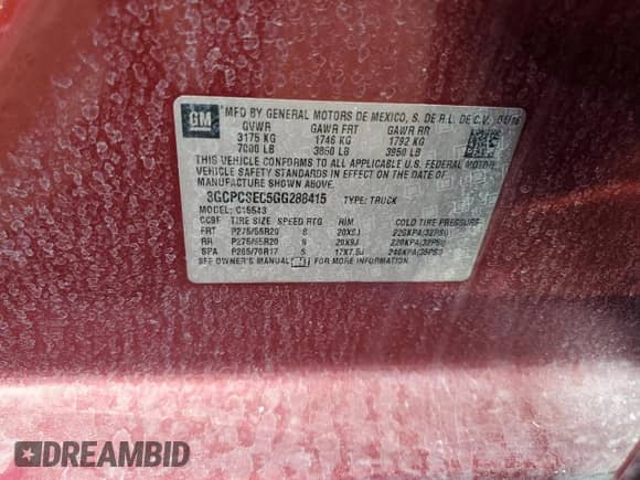 2016 Chevrolet Silverado 1500 LTZ с VIN 3GCPCSEC5GG288415, выставлен на аукционе Copart как лот 81881235 с пробегом 144 632 миль миль и Списание • Salvage title. История ставок и продаж доступна на DreamBid. Изображение 12.