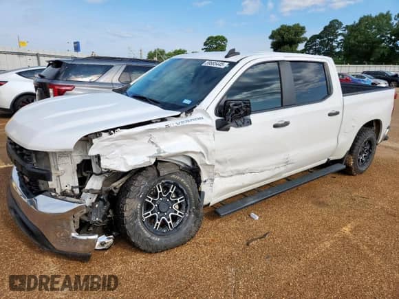 2021 Chevrolet Silverado 1500 Work Truck z VIN 3GCPWAEF9MG114967, wystawiony jako Copart lot #59685445 z przebiegiem 110 720 mil mil oraz Szkoda całkowita • Salvage title. Historia ofert i sprzedaży dostępna na DreamBid. Obrazek 1.