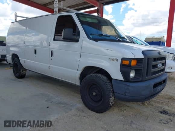 2012 Ford Econoline Cargo Commercial with VIN 1FTNE1EW3CDB19992, listed as a IAAI auction lot 43303593 with 243,187 mi miles and . Bid and sale history available at DreamBid. Image 1.