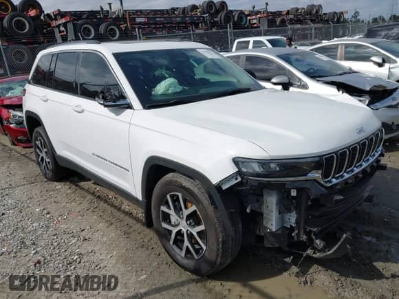 2023 Jeep Grand Cherokee Limited with VIN 1C4RJGBG2PC575507, listed as a IAAI auction lot 41996521 with 37,456 mi miles and . Bid and sale history available at DreamBid. Image 1.