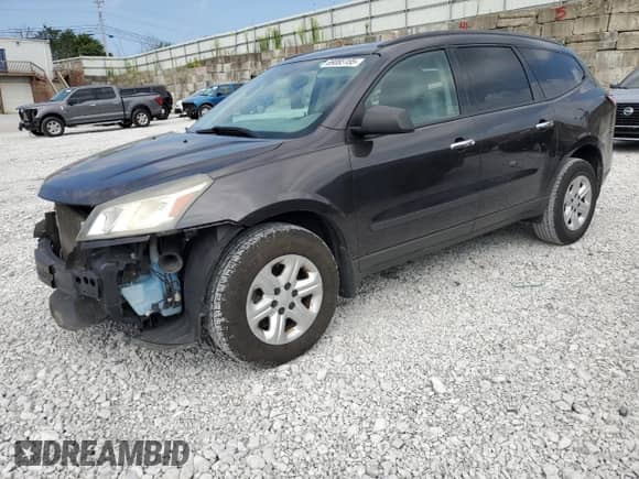2015 Chevrolet Traverse LS z VIN 1GNKRFED4FJ119211, wystawiony jako Copart lot #69085185 z przebiegiem 179 650 mil mil oraz Szkoda całkowita • Salvage title. Historia ofert i sprzedaży dostępna na DreamBid. Obrazek 1.