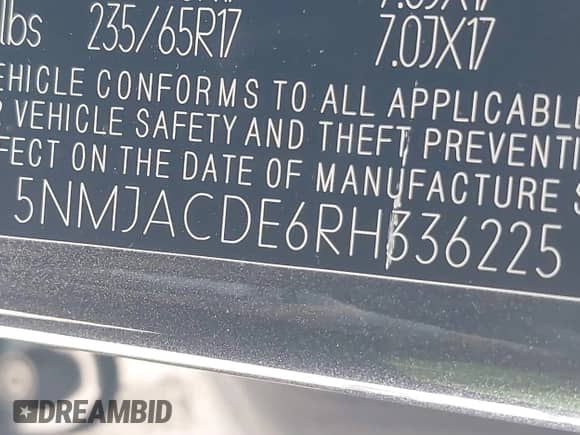 2024 Hyundai Tucson SE with VIN 5NMJACDE6RH336225, listed as a IAAI auction lot 41869167 with 22,924 mi miles and . Bid and sale history available at DreamBid. Image 9.