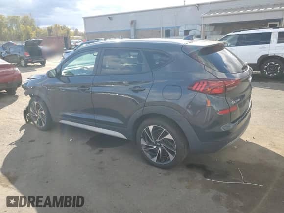 2020 Hyundai Tucson Sport with VIN KM8J3CAL0LU207079, listed as a Copart auction lot 82693015 with 51,124 mi miles and Salvage title. Bid and sale history available at DreamBid. Image 2.