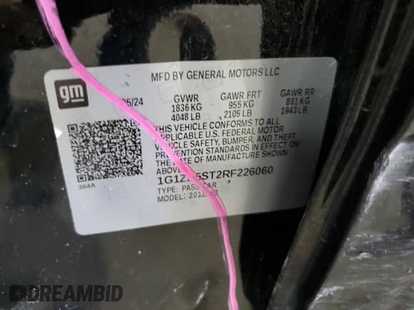 2024 Chevrolet Malibu LT with VIN 1G1ZD5ST2RF226060, listed as a Copart auction lot 90329215 with 32,379 mi miles and Clean title. Bid and sale history available at DreamBid. Image 12.