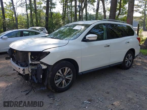 2018 Nissan Pathfinder SV z VIN 5N1DR2MM1JC636471, wystawiony jako IAAI lot #42596915 z przebiegiem 60 802 mil mil oraz . Historia ofert i sprzedaży dostępna na DreamBid. Obrazek 2.