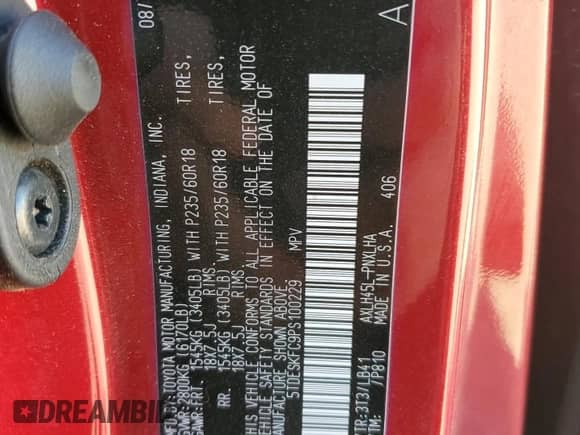 2023 Toyota Sienna Platinum с VIN 5TDESKFC9PS100229, выставлен на аукционе Copart как лот 51113935 с пробегом 52 539 миль миль и Списание • Salvage title. История ставок и продаж доступна на DreamBid. Изображение 15.