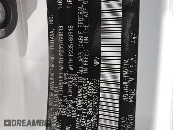 2024 Toyota Sienna Limited с VIN 5TDZRKEC7RS217633, выставлен на аукционе Copart как лот 56478865 с пробегом 2 893 миль миль и Чистый • Clean title. История ставок и продаж доступна на DreamBid. Изображение 14.