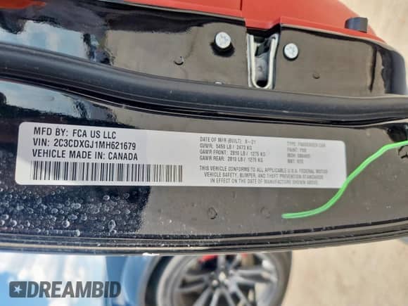 2021 Dodge Charger Scat Pack with VIN 2C3CDXGJ1MH621679, listed as a Copart auction lot 69690845 with 48,610 mi miles and Clean title. Bid and sale history available at DreamBid. Image 12.