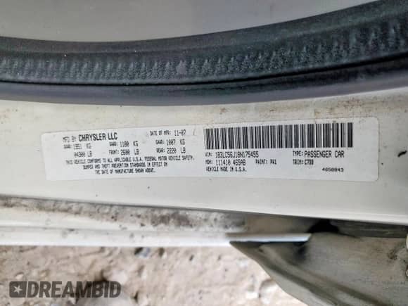 2008 Dodge Avenger SXT with VIN 1B3LC56J18N175455, listed as a Copart auction lot 81856045 with 230,578 mi miles and Salvage title. Bid and sale history available at DreamBid. Image 12.