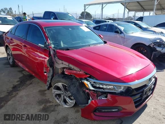 2018 Honda Accord EX-L with VIN 1HGCV2F58JA026923, listed as a IAAI auction lot 42827023 with 123,160 mi miles and . Bid and sale history available at DreamBid. Image 1.