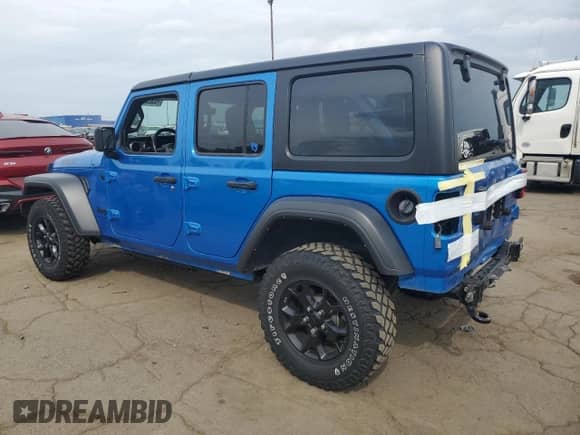 2022 Jeep Wrangler Unlimited Sport S with VIN 1C4HJXDG7NW188875, listed as a Copart auction lot 70326955 with 34,382 mi miles and Clean title. Bid and sale history available at DreamBid. Image 2.