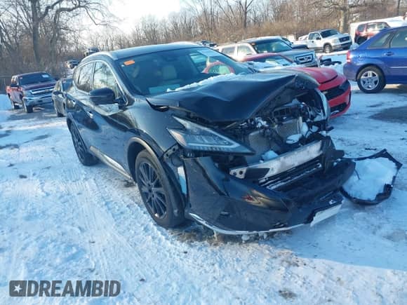 2023 Nissan Murano SL with VIN 5N1AZ2CS5PC125843, listed as a IAAI auction lot 41260656 with 45,341 mi miles and . Bid and sale history available at DreamBid. Image 1.