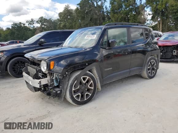 2018 Jeep Renegade Altitude with VIN ZACCJABB5JPJ66795, listed as a Copart auction lot 86684525 with 91,464 mi miles and Salvage title. Bid and sale history available at DreamBid. Image 1.