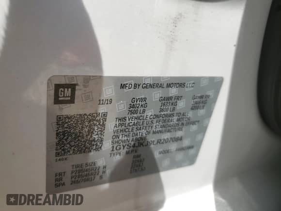 2020 Cadillac Escalade ESV Premium Luxury с VIN 1GYS4JKJ9LR207084, выставлен на аукционе Copart как лот 49253115 с пробегом 82 349 миль миль и Списание • Salvage title. История ставок и продаж доступна на DreamBid. Изображение 13.