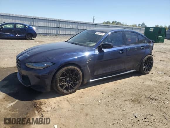 2022 BMW M3 Competition xDrive with VIN WBS43AY05NFL68593, listed as a Copart auction lot 53489645 with 44,039 mi miles and Salvage title. Bid and sale history available at DreamBid. Image 1.