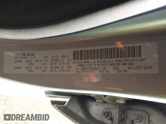 2020 Ram 1500 Big Horn z VIN 1C6RREFT9LN226953, wystawiony jako IAAI lot #41433603 z przebiegiem 130 350 mil mil oraz . Historia ofert i sprzedaży dostępna na DreamBid. Obrazek 9.