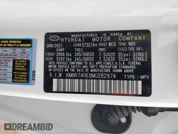 2021 Hyundai Palisade Calligraphy с VIN KM8R74HE8MU282974, выставлен на аукционе Copart как лот 53239404 с пробегом 49 882 миль миль и . История ставок и продаж доступна на DreamBid. Изображение 13.