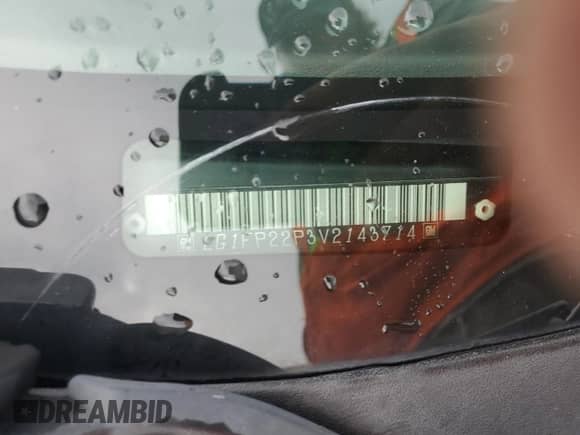 1997 Chevrolet Camaro Z28 с VIN 2G1FP22P3V2143714, выставлен на аукционе Copart как лот 81192245 с пробегом 43 503 миль миль и Списание • Salvage title. История ставок и продаж доступна на DreamBid. Изображение 12.