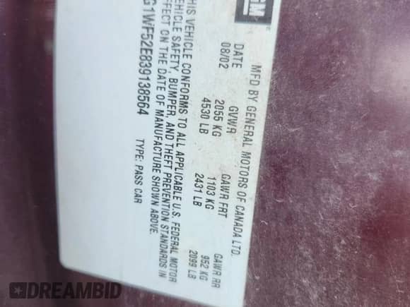 2003 Chevrolet Impala z VIN 2G1WF52E839138564, wystawiony jako Copart lot #71697955 z przebiegiem 210 131 mil mil oraz Szkoda całkowita • Salvage title. Historia ofert i sprzedaży dostępna na DreamBid. Obrazek 12.