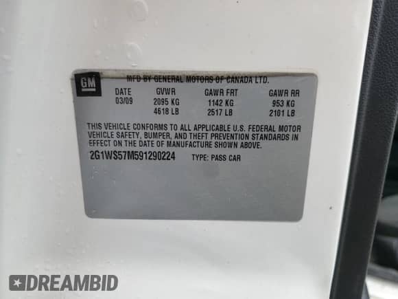 2009 Chevrolet Impala Police Police z VIN 2G1WS57M591290224, wystawiony jako Copart lot #82060975 z przebiegiem 188 837 mil mil oraz Szkoda całkowita • Salvage title. Historia ofert i sprzedaży dostępna na DreamBid. Obrazek 13.