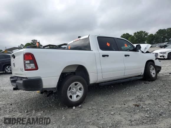 2024 Ram 1500 Tradesman with VIN 1C6RREGG7RN210034, listed as a Copart auction lot 59610625 with 14,443 mi miles and Salvage title. Bid and sale history available at DreamBid. Image 3.