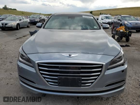 2015 Hyundai Genesis 3.8L with VIN KMHGN4JE5FU070429, listed as a Copart auction lot 63595835 with 43,021 mi miles and Salvage title. Bid and sale history available at DreamBid. Image 5.