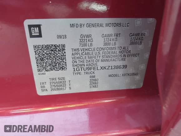 2019 GMC Sierra 1500 Denali с VIN 1GTU9FELXKZ138639, выставлен на аукционе IAAI как лот 43233512 с пробегом 44 814 миль миль и . История ставок и продаж доступна на DreamBid. Изображение 9.