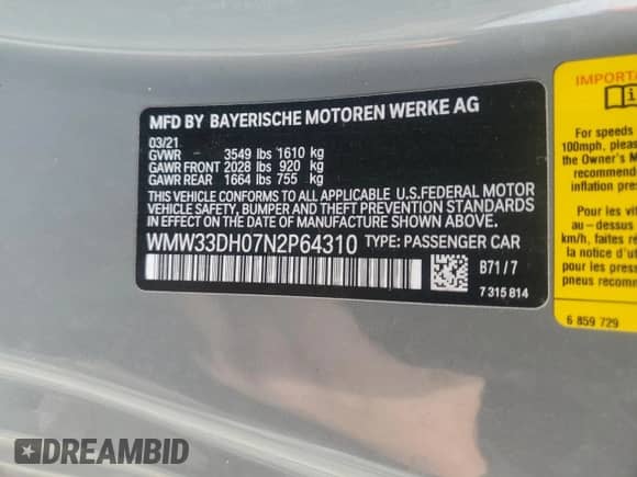 2022 MINI Hardtop Cooper with VIN WMW33DH07N2P64310, listed as a Copart auction lot 89850335 with 17,503 mi miles and Salvage title. Bid and sale history available at DreamBid. Image 13.