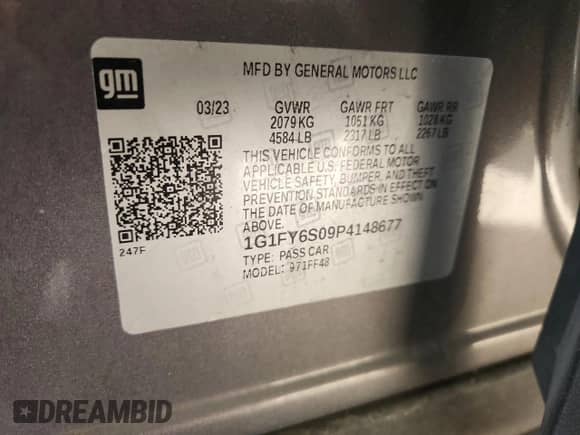 2023 Chevrolet Bolt EUV LT с VIN 1G1FY6S09P4148677, выставлен на аукционе Copart как лот 85332385 с пробегом 67 891 миль миль и Списание • Salvage title. История ставок и продаж доступна на DreamBid. Изображение 13.