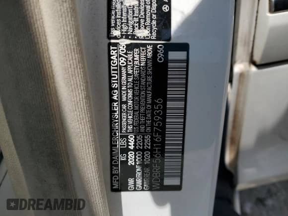 2006 Mercedes-Benz C 230 Sport с VIN WDBRF56H16F759356, выставлен на аукционе Copart как лот 60478715 с пробегом 139 967 миль миль и Списание • Salvage title. История ставок и продаж доступна на DreamBid. Изображение 12.