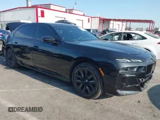 2023 BMW 7 Series 740i with VIN WBA23EH0XPCM62959, listed as a IAAI auction lot 43051879 with 39,815 mi miles and . Bid and sale history available at DreamBid. Image 1.