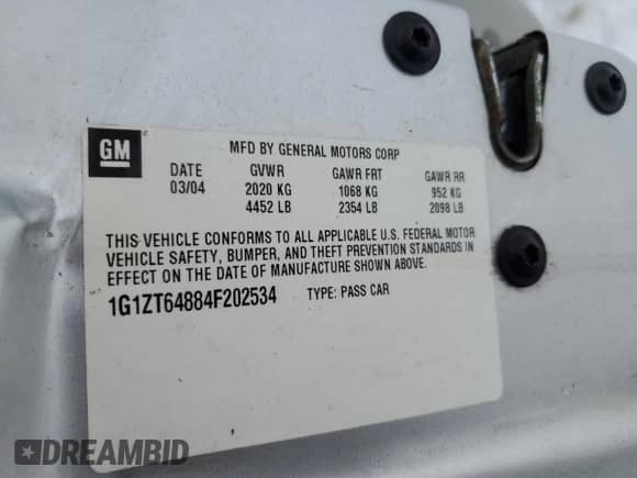 2004 Chevrolet Malibu Maxx LS с VIN 1G1ZT64884F202534, выставлен на аукционе Copart как лот 44950505 с пробегом 56 322 миль миль и Списание • Salvage title. История ставок и продаж доступна на DreamBid. Изображение 12.