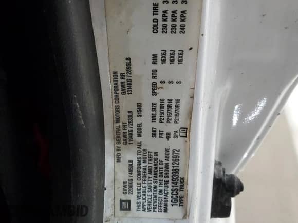 2009 Chevrolet Colorado 1LT with VIN 1GCCS149398126972, listed as a Copart auction lot 85882694 with 145,679 mi miles and Salvage title. Bid and sale history available at DreamBid. Image 12.