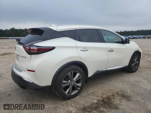 2021 Nissan Murano Platinum with VIN 5N1AZ2DJ1MC132449, listed as a Copart auction lot 67840685 with 51,144 mi miles and Salvage title. Bid and sale history available at DreamBid. Image 3.