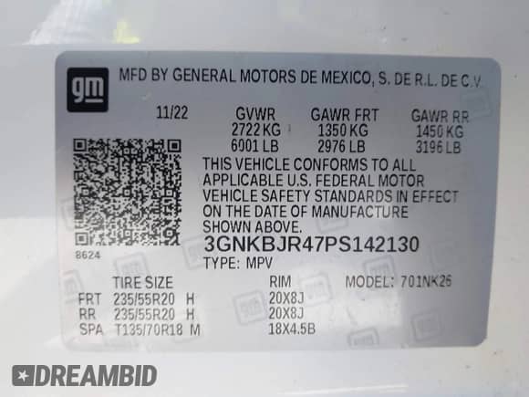 2023 Chevrolet Blazer LT с VIN 3GNKBJR47PS142130, выставлен на аукционе IAAI как лот 42816017 с пробегом 29 633 миль миль и . История ставок и продаж доступна на DreamBid. Изображение 9.