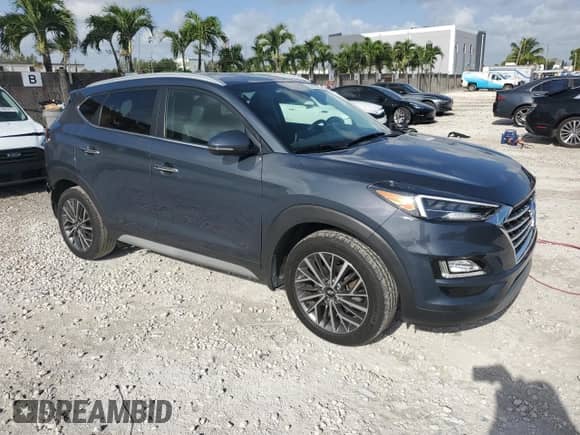 2019 Hyundai Tucson Ultimate with VIN KM8J3CAL4KU013265, listed as a Copart auction lot 60813995 with 52,123 mi miles and Salvage title. Bid and sale history available at DreamBid. Image 4.