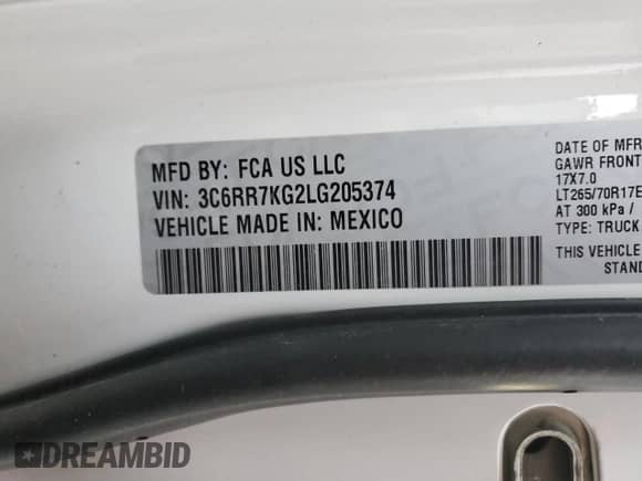 2020 Ram 1500 Tradesman z VIN 3C6RR7KG2LG205374, wystawiony jako Copart lot #86237764 z przebiegiem 25 739 mil mil oraz Nie do naprawy • Non repairable. Historia ofert i sprzedaży dostępna na DreamBid. Obrazek 12.