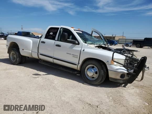 2005 Dodge 3500 SLT with VIN 3D7MR48C15G859605, listed as a Copart auction lot 55133275 with Not provided miles and Non repairable. Bid and sale history available at DreamBid. Image 4.