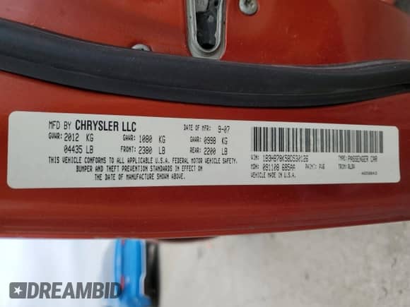 2008 Dodge Caliber R/T with VIN 1B3HB78K58D530126, listed as a Copart auction lot 50890975 with 136,993 mi miles and Non repairable. Bid and sale history available at DreamBid. Image 12.
