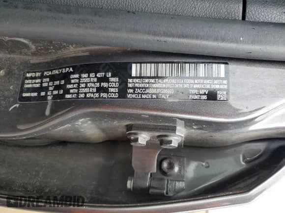 2018 Jeep Renegade Altitude with VIN ZACCJABB8JPG86993, listed as a Copart auction lot 85112585 with 129,975 mi miles and Salvage title. Bid and sale history available at DreamBid. Image 14.