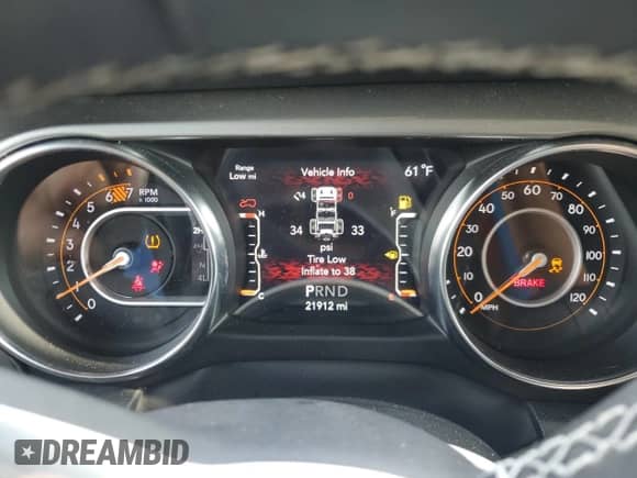 2023 Jeep Wrangler Sahara Altitude with VIN 1C4HJXEG1PW600466, listed as a Copart auction lot 80017505 with 21,912 mi miles and Salvage title. Bid and sale history available at DreamBid. Image 9.