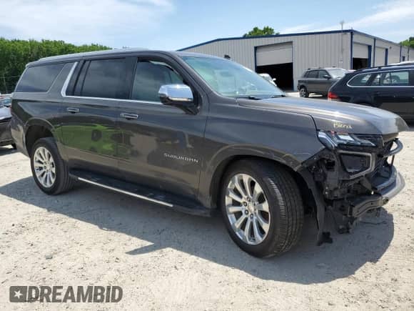 2021 Chevrolet Suburban Premier z VIN 1GNSKFKD9MR154950, wystawiony jako Copart lot #56714305 z przebiegiem 98 760 mil mil oraz Szkoda całkowita • Salvage title. Historia ofert i sprzedaży dostępna na DreamBid. Obrazek 4.