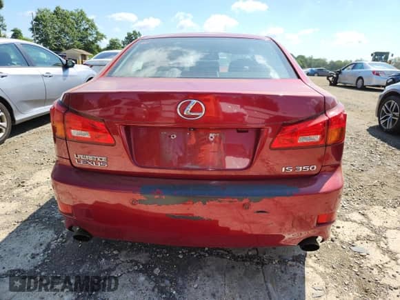 2006 Lexus IS 350 with VIN JTHBE262462003851, listed as a Copart auction lot 65858625 with 191,458 mi miles and Clean title. Bid and sale history available at DreamBid. Image 6.