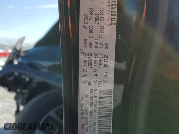 2017 Jeep Compass Trailhawk with VIN 3C4NJDDBXHT607219, listed as a Copart auction lot 69511815 with Not provided miles and Salvage title. Bid and sale history available at DreamBid. Image 13.