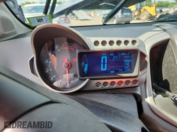 2014 Chevrolet Sonic LT with VIN 1G1JD5SB7E4152046, listed as a Copart auction lot 62846515 with 75,124 mi miles and Salvage title. Bid and sale history available at DreamBid. Image 9.