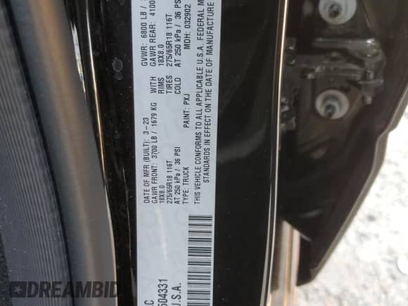 2023 Ram 1500 Big Horn z VIN 1C6RREBG5PN604331, wystawiony jako Copart lot #54431545 z przebiegiem 29 121 mil mil oraz Szkoda całkowita • Salvage title. Historia ofert i sprzedaży dostępna na DreamBid. Obrazek 13.